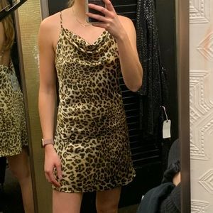 J.O.A leopard silk dress